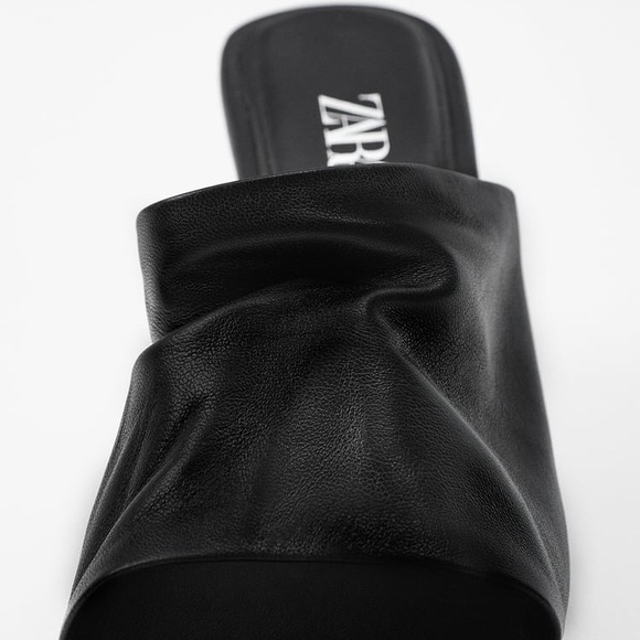 NWT Zara Leather Heeled Platform Mules - Picture 4 of 8
